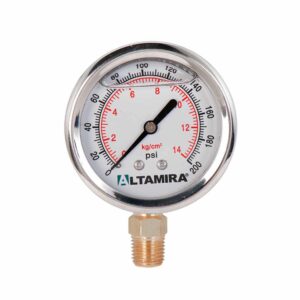 Manómetro de glicerina de presión 0 a 100, 0-200 y 0-300 PSI Alta precisión